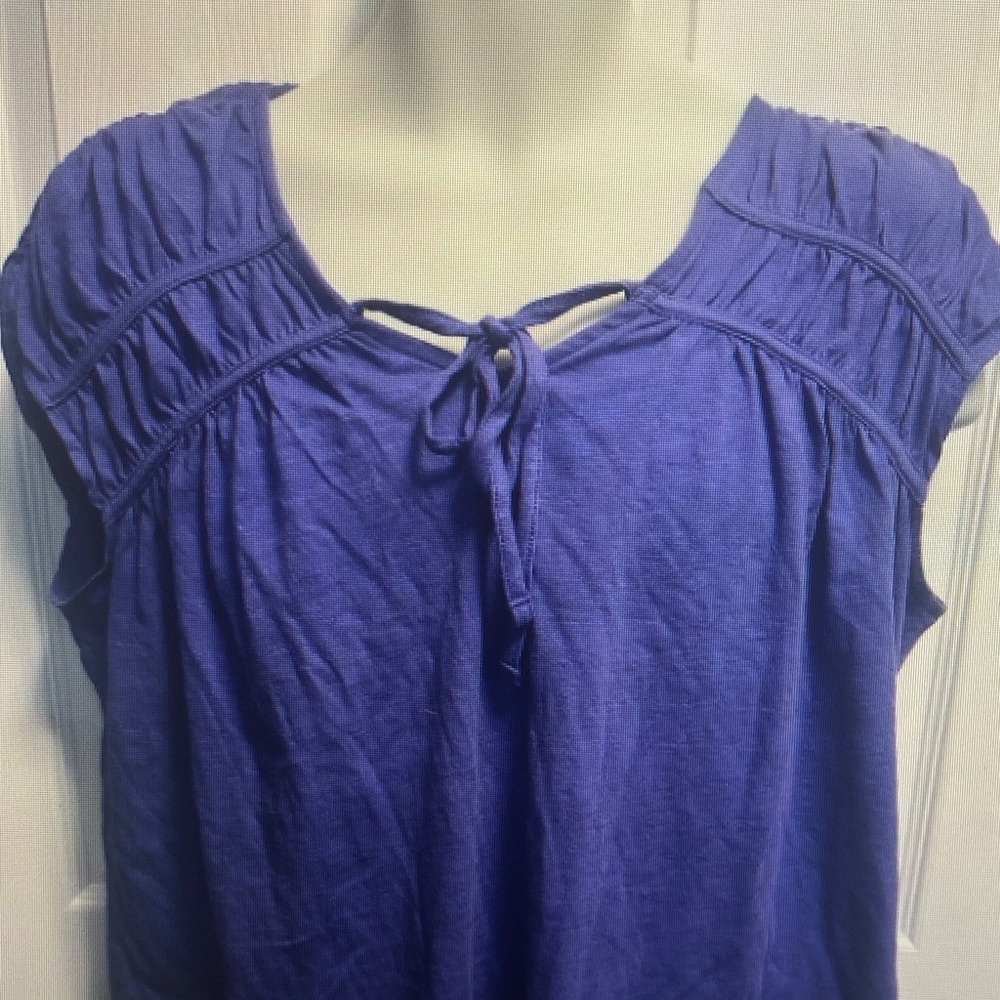 Terra & Sky Purple Tie-Front Cap Sleeve Tank